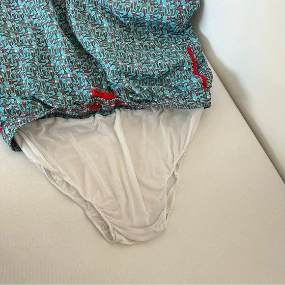 Mr. Swim Size XLarge Swim Trunks Mesh Lined Blue/Red Fish Print 6" Inseam - Picture 7 of 9